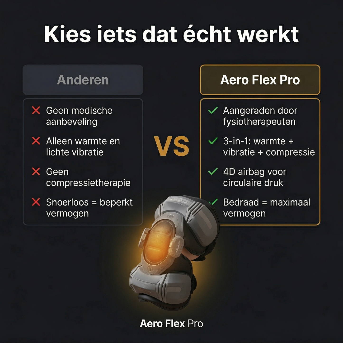 Aero Flex Pro - Knie Massage Apparaat